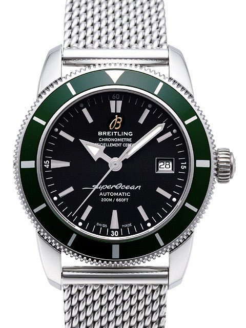  Shop Authentic Breitling Superocean Heritage 42mm Chronograph Green Bezel Mens Watch - A1732136 - Luxxuri