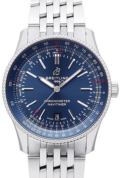  Shop Authentic Breitling Navitimer Automatic 41mm Blue Dial Silver Steel Strap Watch for Men - A17326161C1A1 - Luxxuri
