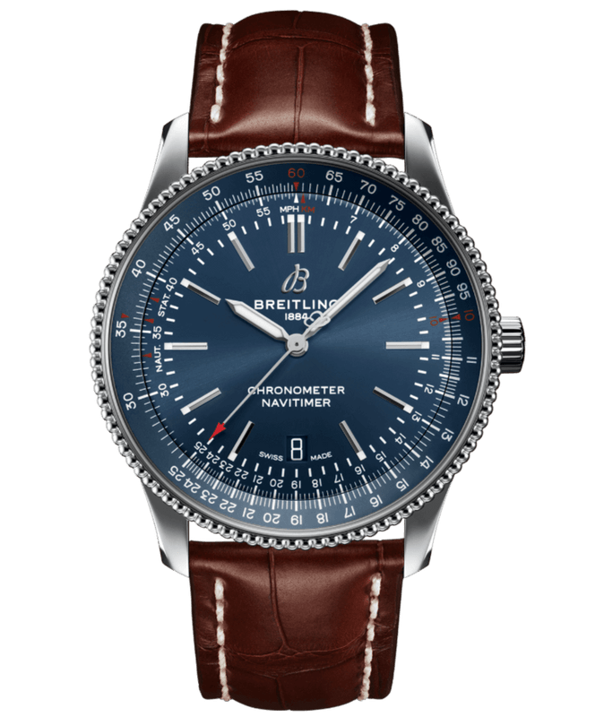  Shop Authentic Breitling Navitimer 1 Automatic 41mm Blue Dial Brown Steel Strap Watch for Men - A17326161C1P1 - Luxxuri