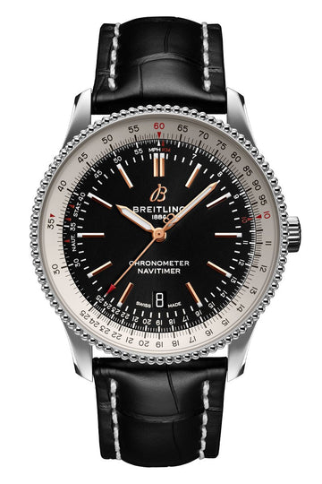  Shop Authentic Breitling Navitimer 1 Automatic 41mm Black Dial Black Leather Strap Mens Watch - A17326211B1P2 - Luxxuri
