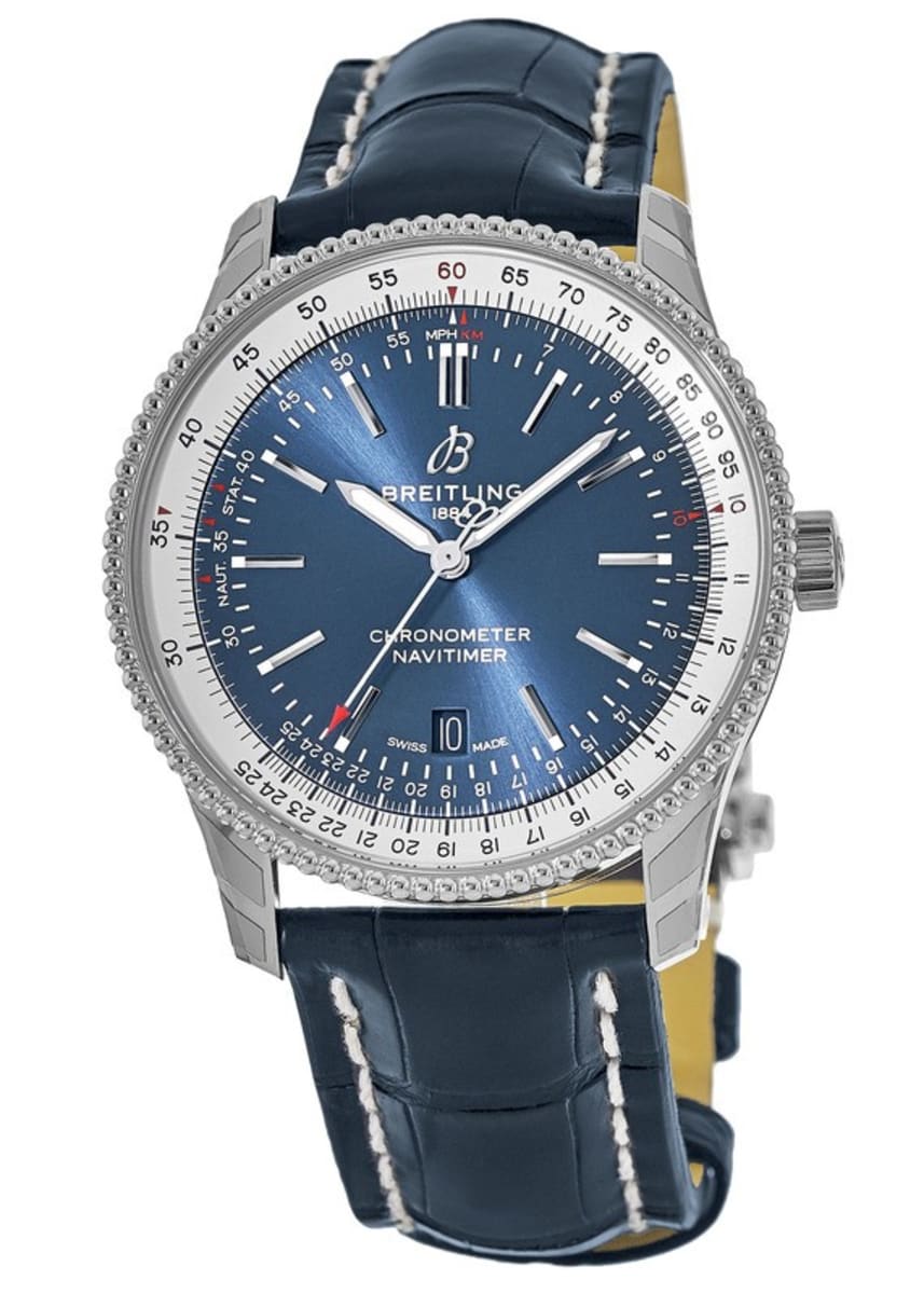  Shop Authentic Breitling Navitimer 1 Automatic 41mm Blue Dial Blue Leather Strap Mens Watch - A17326211C1P4 - Luxxuri