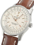  Shop Authentic Breitling Navitimer 1 Automatic 41mm White Dial Brown Leather Strap Mens Watch - A17326211G1P1 - Luxxuri