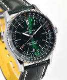  Shop Authentic Breitling Navitimer Automatic 41mm Green Dial Green Leather Strap Watch for Men - A17326361L1P1 - Luxxuri