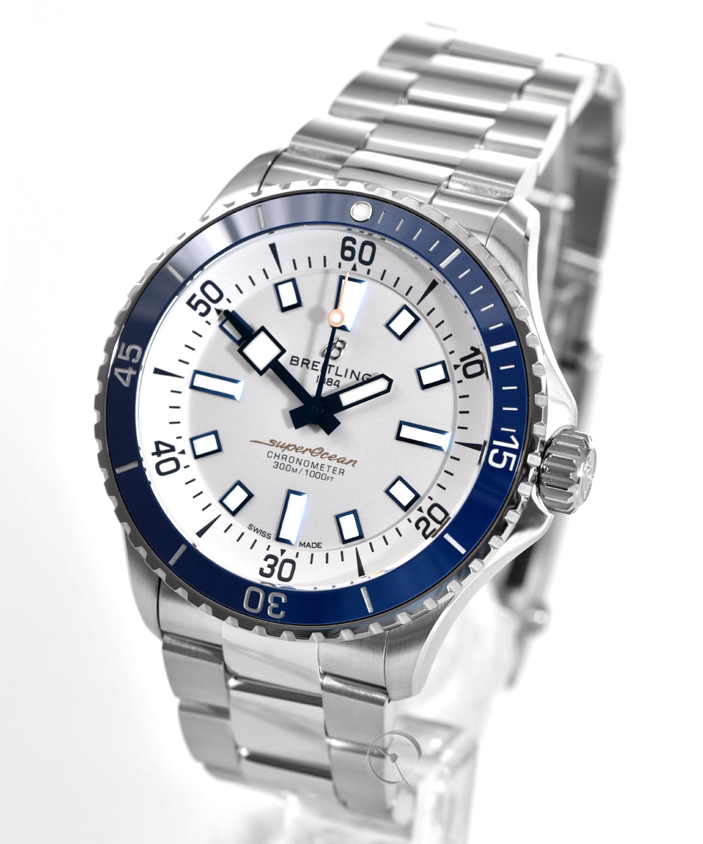  Shop Authentic Breitling Superocean Automatic 42 White Dial Green Silver Steel Strap Watch for Men - A17375E71G1A1 - Luxxuri