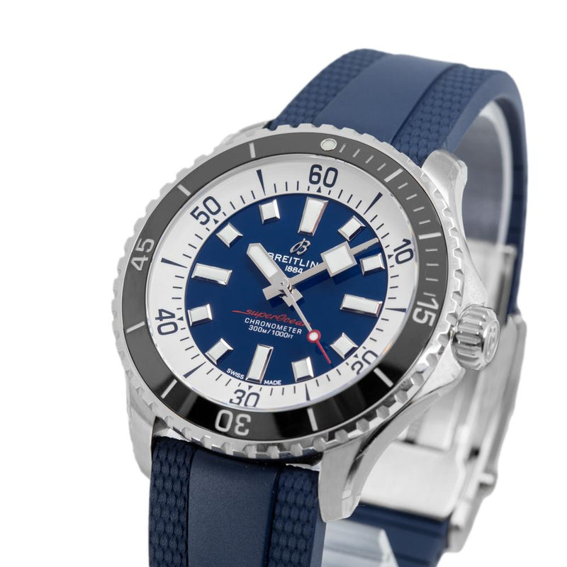  Shop Authentic Breitling Superocean Automatic 44 Blue Dial Blue Rubber Strap Watch for Men - A17376211C1S1 - Luxxuri