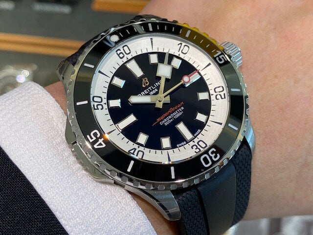  Shop Authentic Breitling Superocean Automatic 46 Black Dial Black Rubber Strap Watch for Men - A17378211B1S1 - Luxxuri