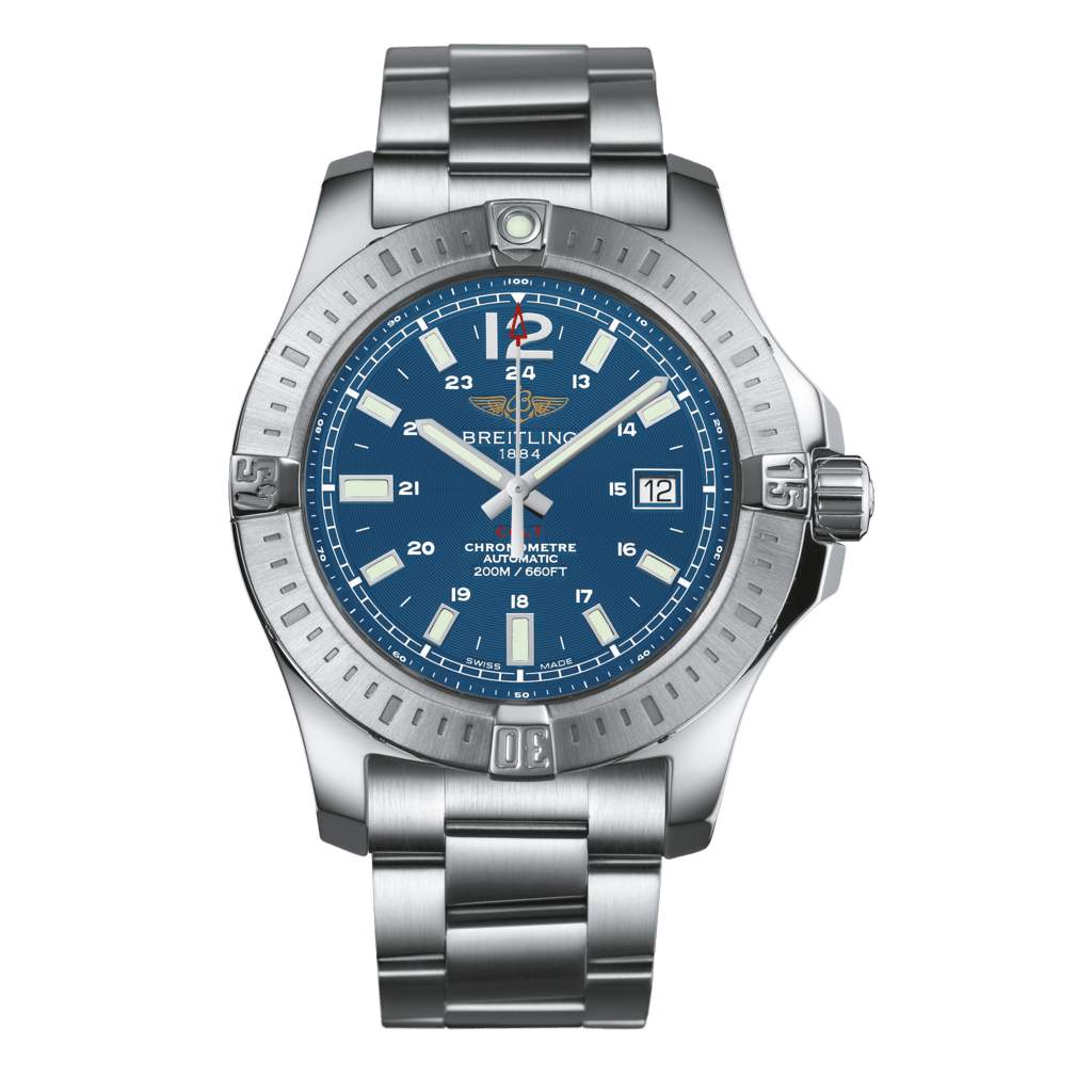  Shop Authentic Breitling Colt Automatic 44mm Blue Dial Silver Steel Strap Mens Watch - A1738811/C906/173A - Luxxuri