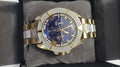  Shop Authentic Bulova Crystal Collection Blue Dial Gold Steel Strap Watch for Men - 98C128 - Luxxuri