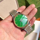  Shop Authentic Gucci G Timeless Quartz Green Dial Two Tone Steel Strap Watch For Men - YA1264182 - Luxxuri