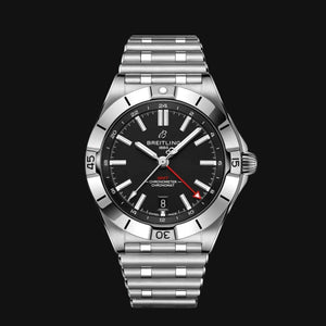  Shop Authentic Breitling Chronomat GMT 40 Automatic Black Dial Silver Steel Strap Watch for Men - A32398101B1A1 - Luxxuri