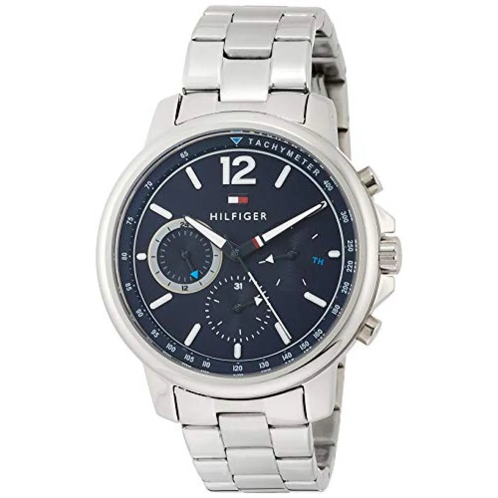  Shop Authentic Tommy Hilfiger London Chronograph Quartz Blue Dial Silver Steel Strap Watch for Men - 1791534 - Luxxuri