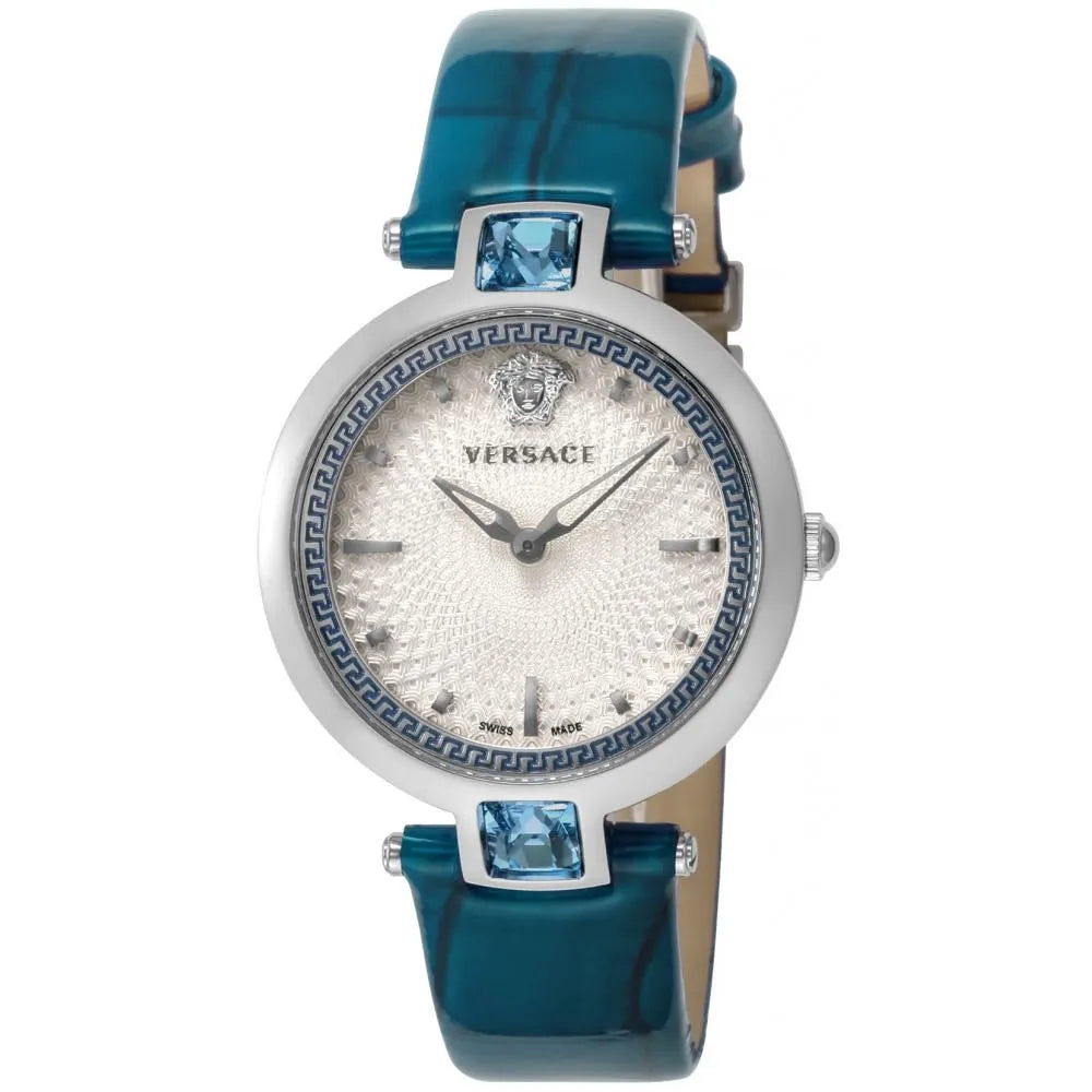  Shop Authentic Versace Olympo Gleam White Dial Green Leather Strap Watch for Women - VAN020016 - Luxxuri