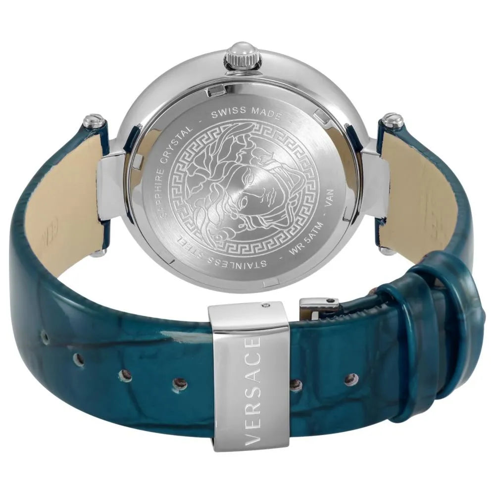  Shop Authentic Versace Olympo Gleam White Dial Green Leather Strap Watch for Women - VAN020016 - Luxxuri