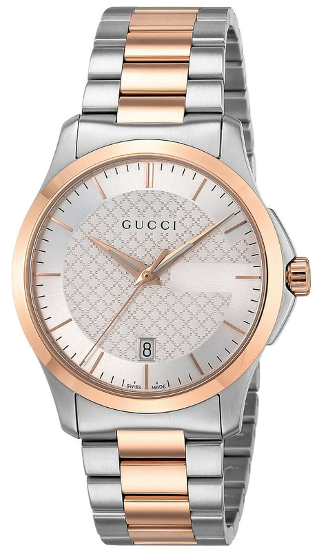  Shop Authentic Gucci G Timeless Silver Dial Two Tone Steel Strap Watch For Men - YA126473 - Luxxuri