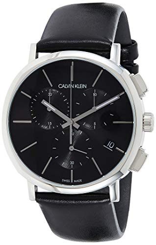  Shop Authentic Calvin Klein Posh Black Dial Black Leather Strap Watch for Men - K8Q371C1 - Luxxuri