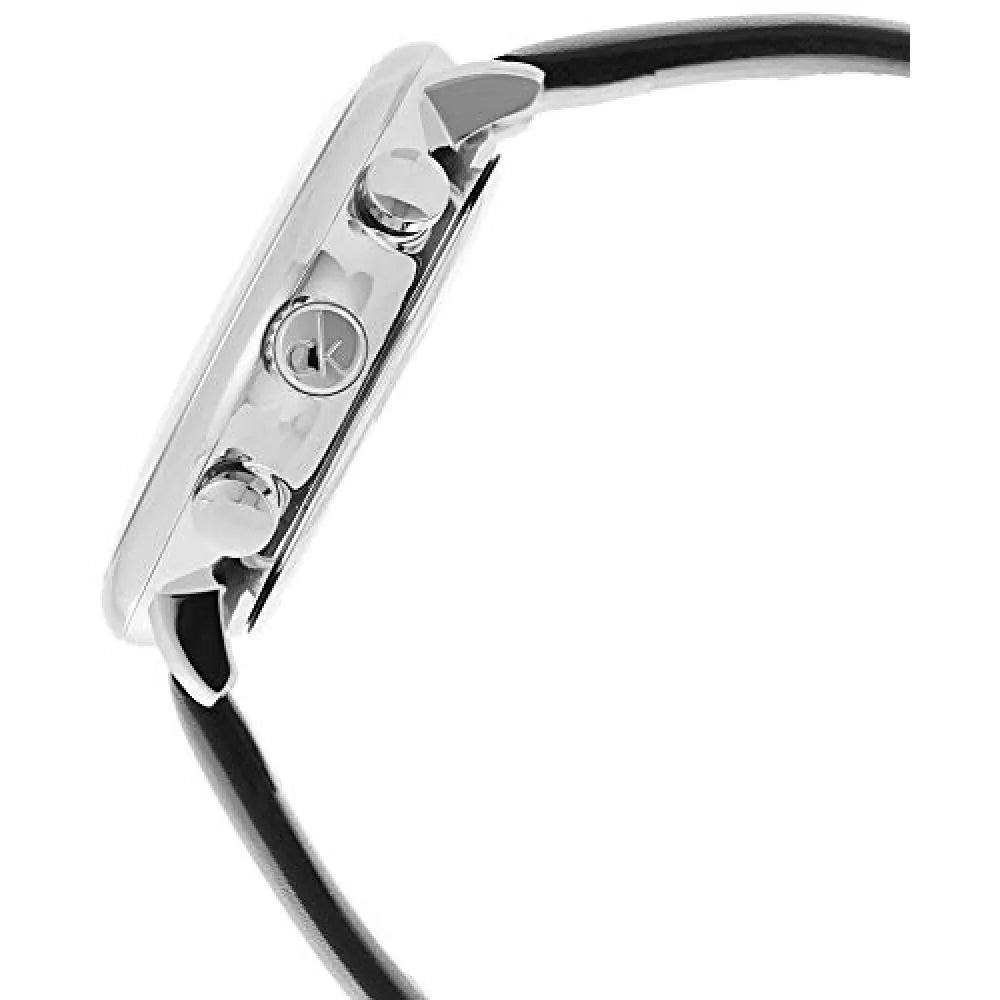  Shop Authentic Calvin Klein High Noon Chronograph White Dial Black Leather Strap Watch for Men - K8M271C6 - Luxxuri