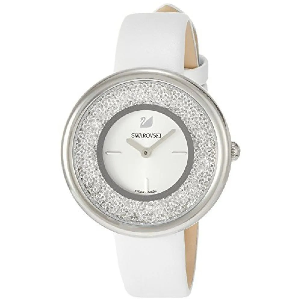 Shop Authentic Swarovski Crystalline Pure White Dial White Leather Strap Watch for Women - 5275046 - Luxxuri