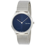  Shop Authentic Calvin Klein Minimal Blue Dial Silver Mesh Bracelet Watch for Women - K3M2212N - Luxxuri