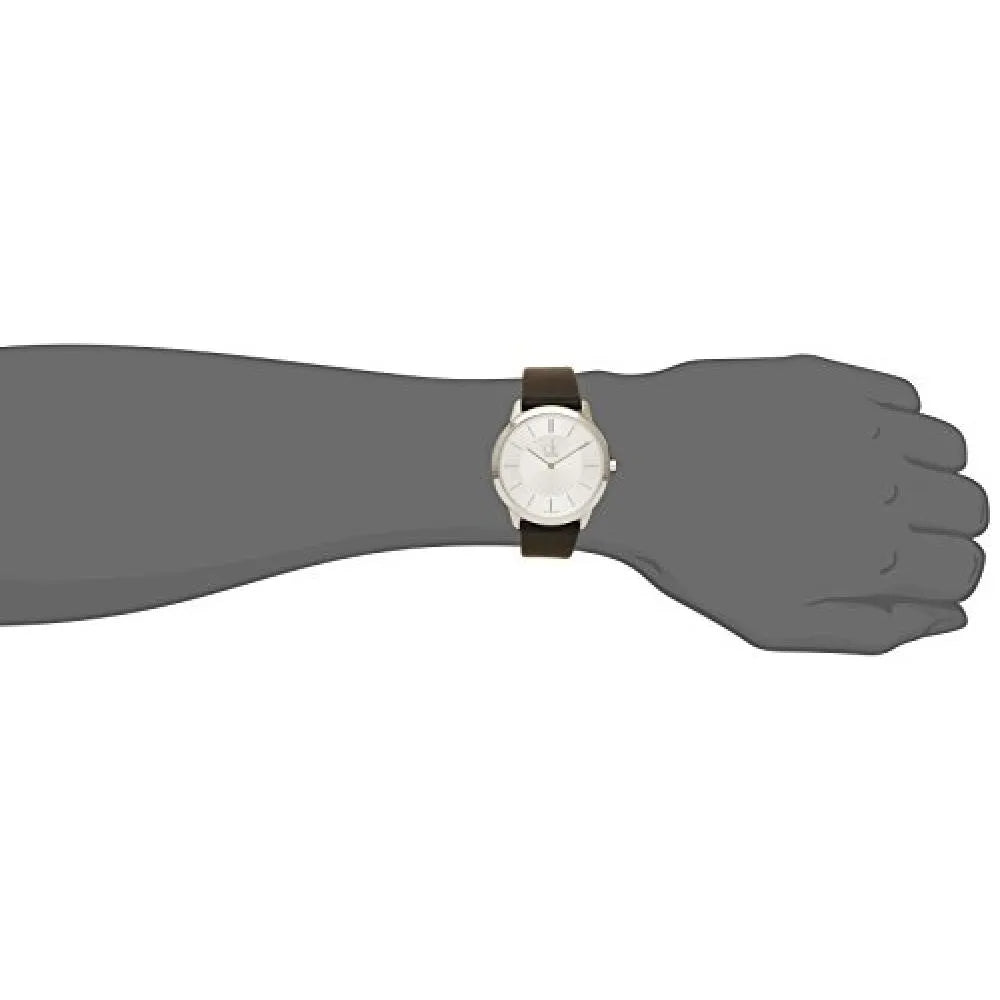  Shop Authentic Calvin Klein Minimalist White Dial Black Leather Strap Watch for Men - K3M211C6 - Luxxuri