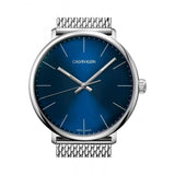 Shop Authentic Calvin Klein High Noon Quartz Blue Dial Silver Mesh Bracelet Watch for Men - K8M2112N - Luxxuri