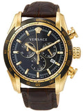  Shop Authentic Versace V-Ray Chronograph Quartz Black Dial Brown Leather Strap Watch For Men - VEDB00318 - Luxxuri