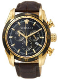  Shop Authentic Versace V-Ray Chronograph Quartz Black Dial Brown Leather Strap Watch For Men - VEDB00318 - Luxxuri