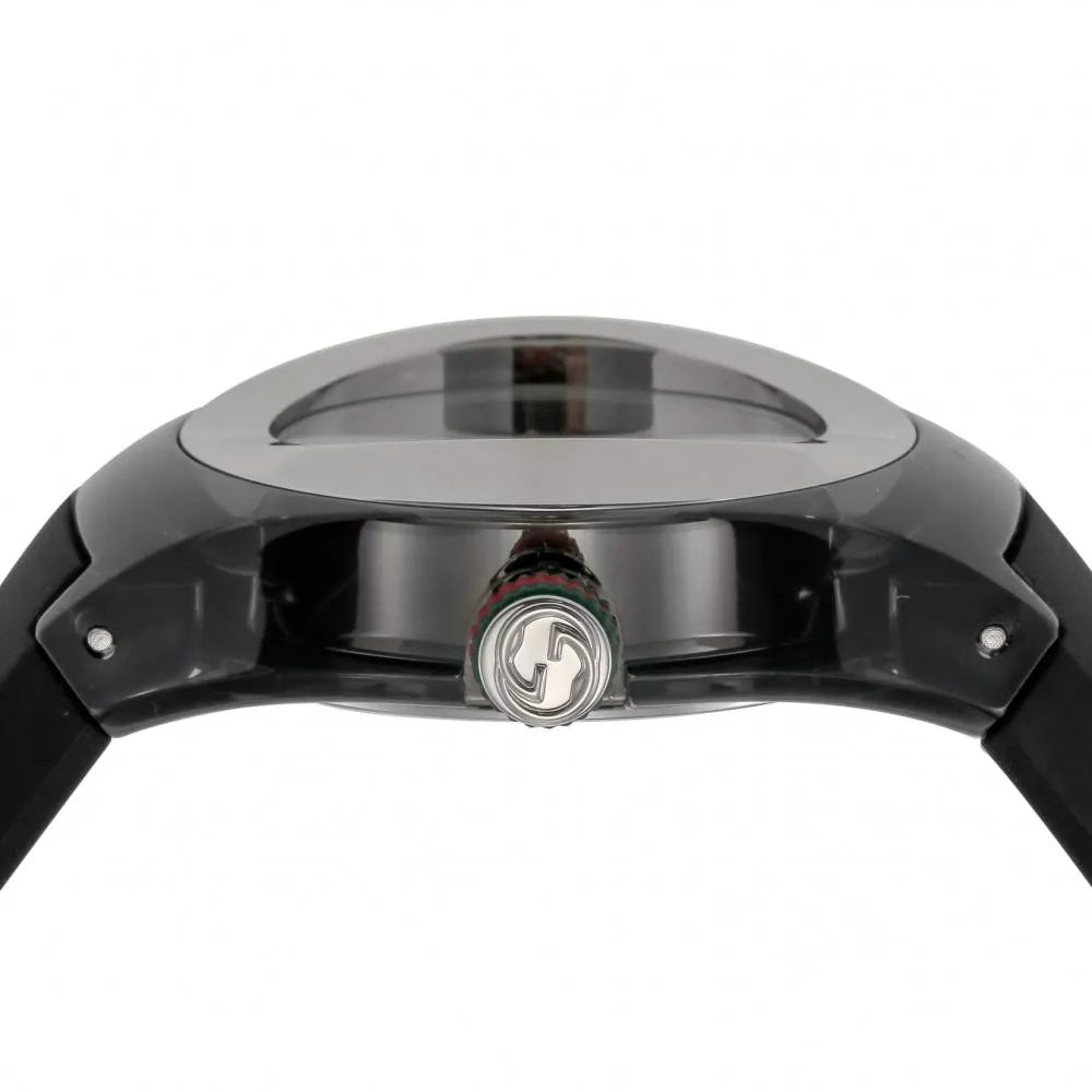  Shop Authentic Gucci Sync Quartz Black Dial Black Rubber Strap Watch For Men - YA137301 - Luxxuri