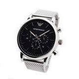  Shop Authentic Emporio Armani Classic Chronograph Black Dial Silver Mesh Bracelet Watch For Men - AR1808 - Luxxuri
