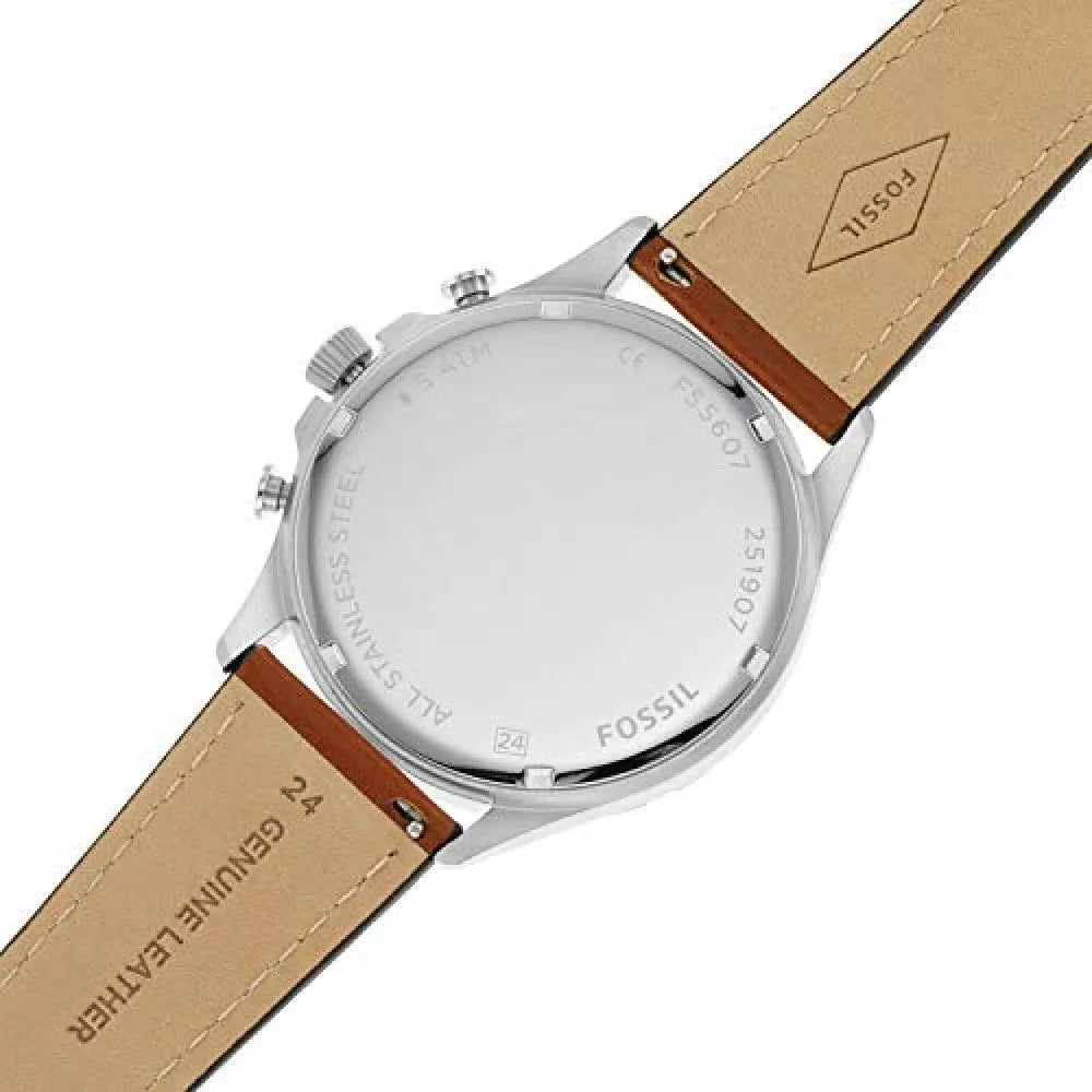  Shop Authentic Fossil Forrester Chronograph Blue Dial Brown Leather Strap Watch for Men -  S5607 - Luxxuri