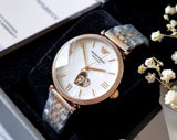  Shop Authentic Emporio Armani Meccanico Automatic Mother of Pearl Dial Two Tone Steel Strap Watch For Women - AR60049 - Luxxuri