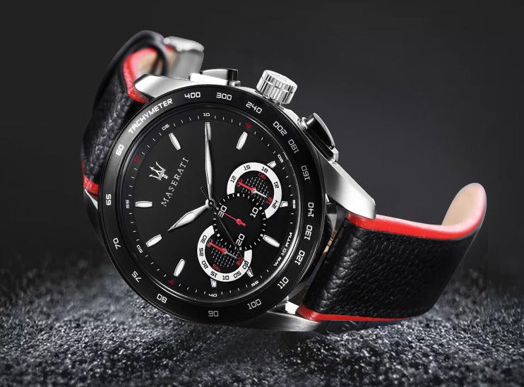  Shop Authentic Maserati Traguardo Black Dial Black Leather Strap Watch For Men - R8871612028 - Luxxuri