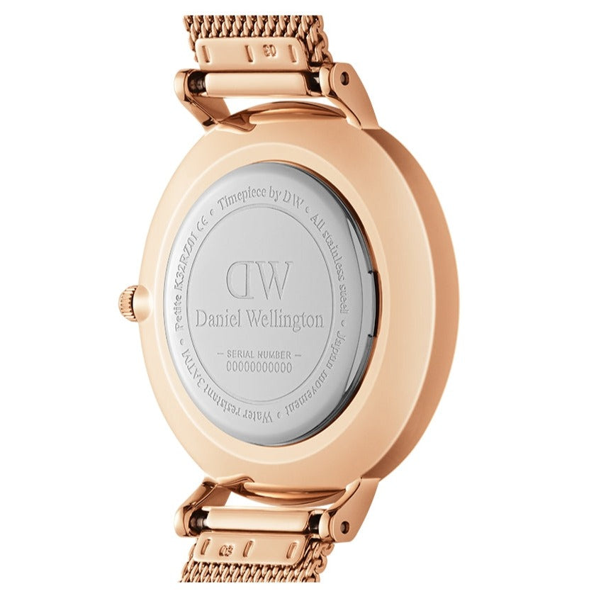  Shop Authentic Daniel Wellington Petite Rose Gold Dial Rose Gold Mesh Bracelet Watch For Women - DW00100470 - Luxxuri
