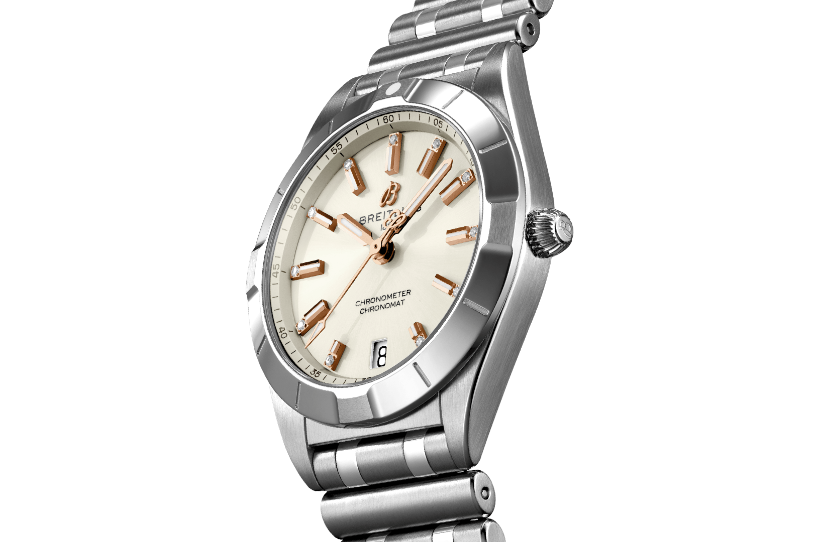  Shop Authentic Breitling Chronomat 32 Diamonds White Dial Silver Steel Strap Watch for Women - A77310101A3A1 - Luxxuri