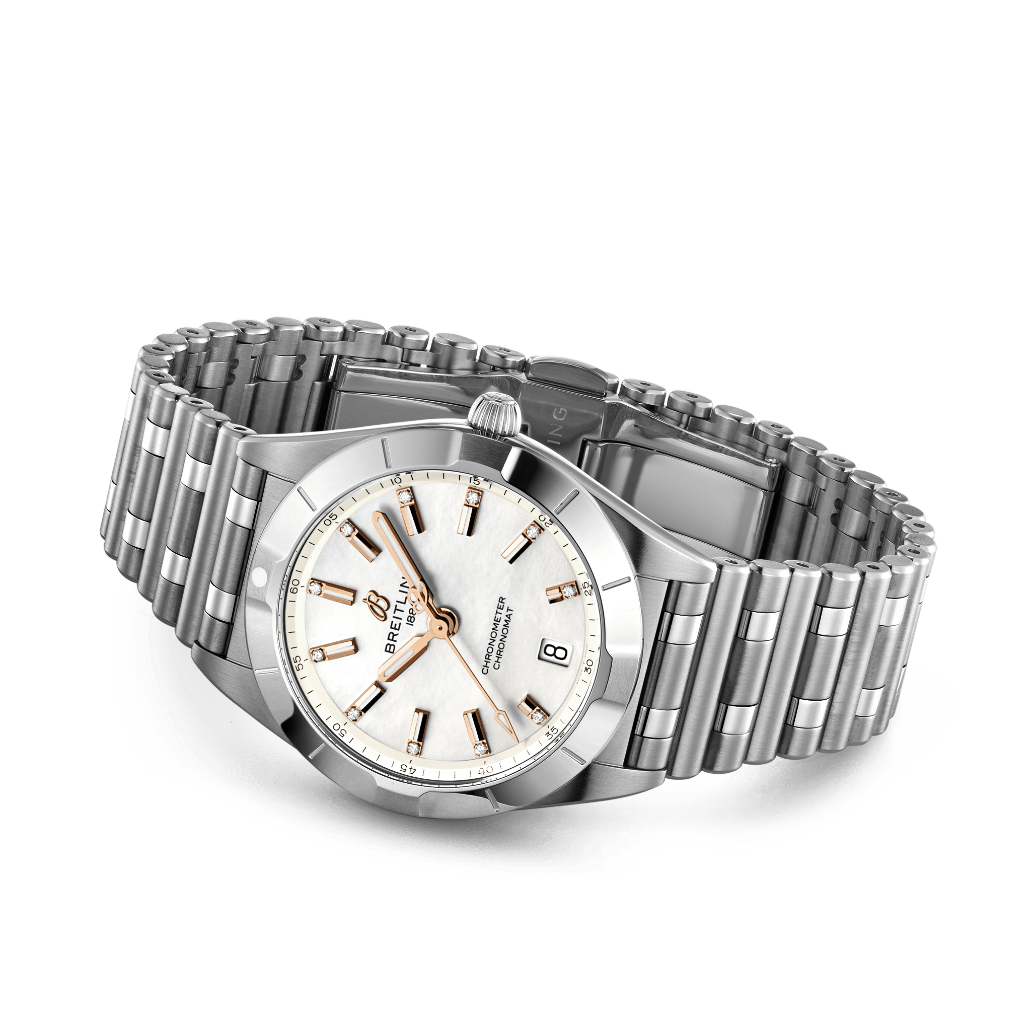Breitling Chronomat 32 Mother of Pearl Dial Silver Steel Strap Watch for Women - A77310101A4A1