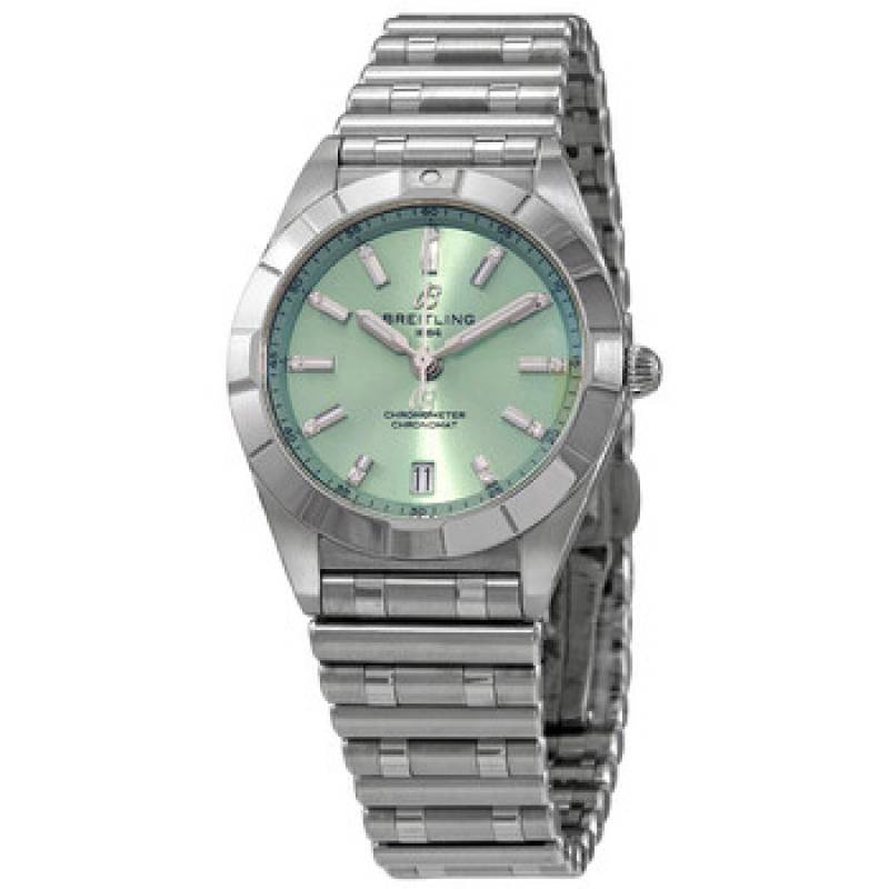  Shop Authentic Breitling Chronomat 32 Diamonds Green Dial Silver Steel Strap Watch for Women - A77310101L1A1 - Luxxuri