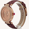  Shop Authentic Michael Kors Parker Rose Gold Dial Maroon Leather Strap Watch For Women - MK2974 - Luxxuri