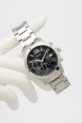  Shop Authentic Guess Atlas Chronograph Black Dial Silver Steel Strap Watch For Men - W0668G3 - Luxxuri