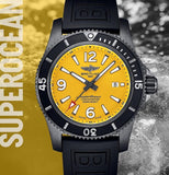  Shop Authentic Breitling Superocean Automatic 46mm Yellow Dial Black Rubber Strap Watch for Men - M17368D71I1S1 - Luxxuri