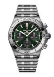  Shop Authentic Breitling Chronomat B01 42 Green Dial Silver Steel Strap Watch for Men - AB0134101L1A1 - Luxxuri