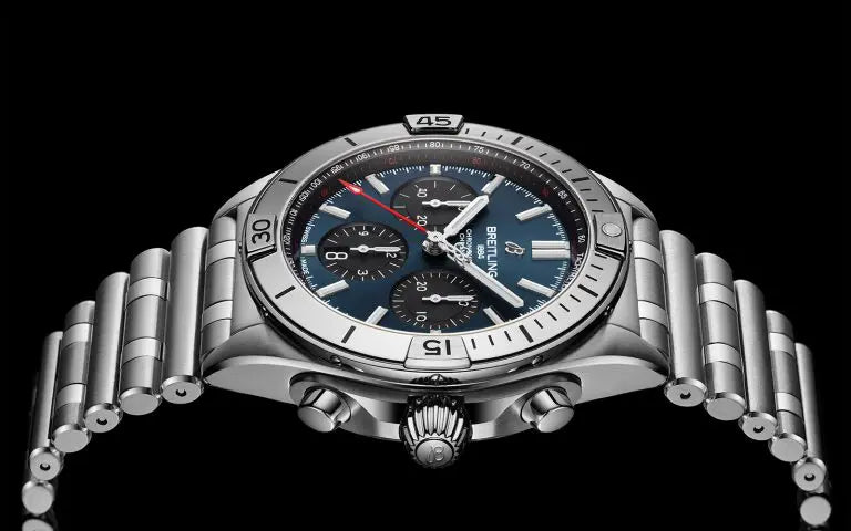  Shop Authentic Breitling Chronomat B01 42mm Blue Dial Silver Steel Strap Watch for Men - AB0134101C1A1 - Luxxuri