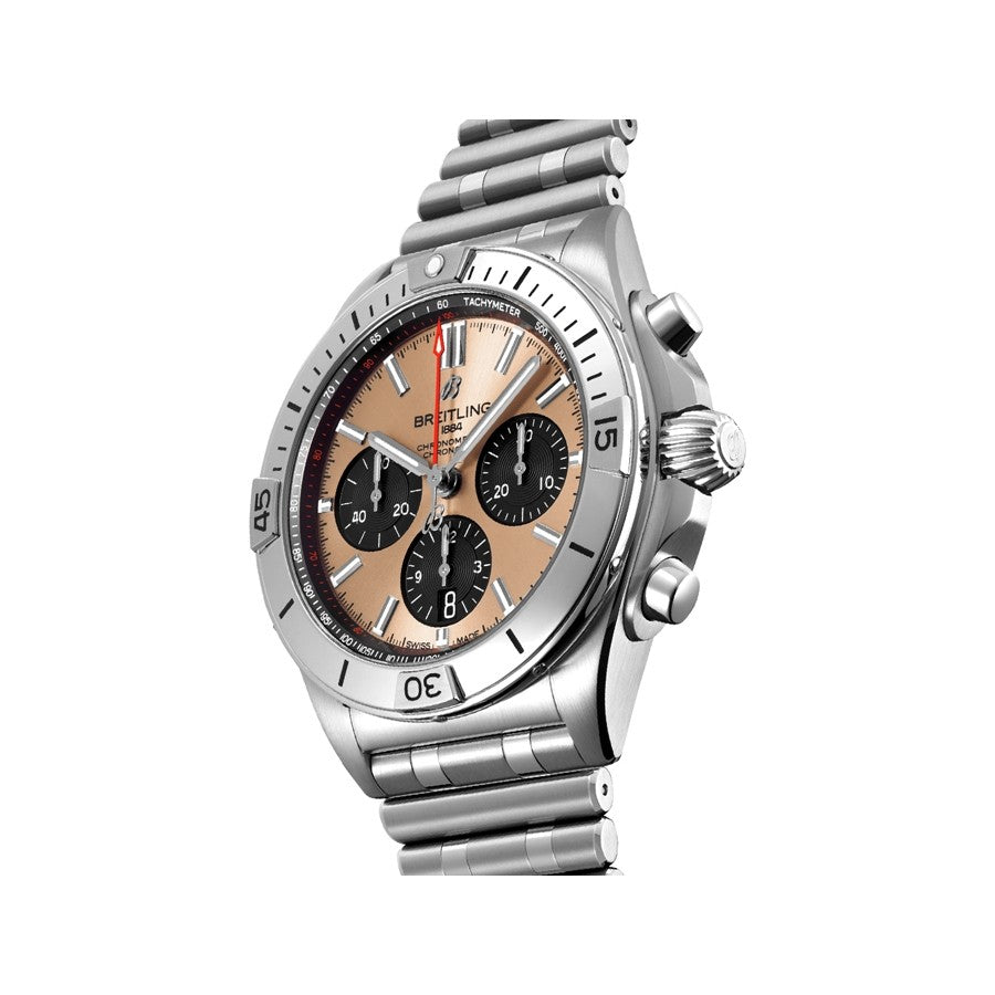  Shop Authentic Breitling Chronomat B01 42 Brown Dial Silver Steel Strap Watch for Men - AB0134101K1A1 - Luxxuri
