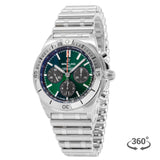  Shop Authentic Breitling Chronomat B01 42 Green Dial Silver Steel Strap Watch for Men - AB0134101L1A1 - Luxxuri