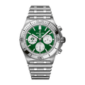 Breitling Chronomat B01 42 Six Nations Ireland Green Dial Silver Steel Strap Watch for Men - AB0134A91L1A1