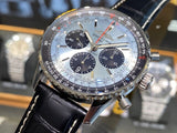  Shop Authentic Breitling Navitimer B01 Chronograph 43 Blue Dial Black Leather Strap Watch for Men - AB0138241C1P1 - Luxxuri
