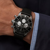  Shop Authentic Breitling Superocean Heritage B01 Chronograph 44 Black Dial Black Mesh Bracelet Watch for Men - AB0162121B1S1 - Luxxuri