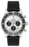  Shop Authentic Breitling Superocean Heritage B01 Chronograph 44 Silver Dial Black Mesh Bracelet Watch for Men - AB0162121G1S1 - Luxxuri