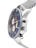  Shop Authentic Breitling Superocean Heritage B01 Chronograph 44 Blue Dial Silver Mesh Bracelet Watch for Men - AB0162161C1A1 - Luxxuri