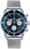  Shop Authentic Breitling Superocean Heritage B01 Chronograph 44 Blue Dial Silver Mesh Bracelet Watch for Men - AB0162161C1A1 - Luxxuri