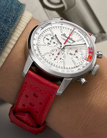  Shop Authentic Breitling Top Time B01 Ford Thunderbird White Dial Red Leather Strap Watch for Men - AB01766A1A1X1 - Luxxuri