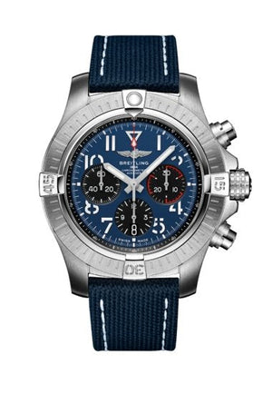  Shop Authentic Breitling Avenger B01 Chronograph 45 Blue Dial Blue Nylon Strap Watch for Men - AB01821A1C1X1 - Luxxuri